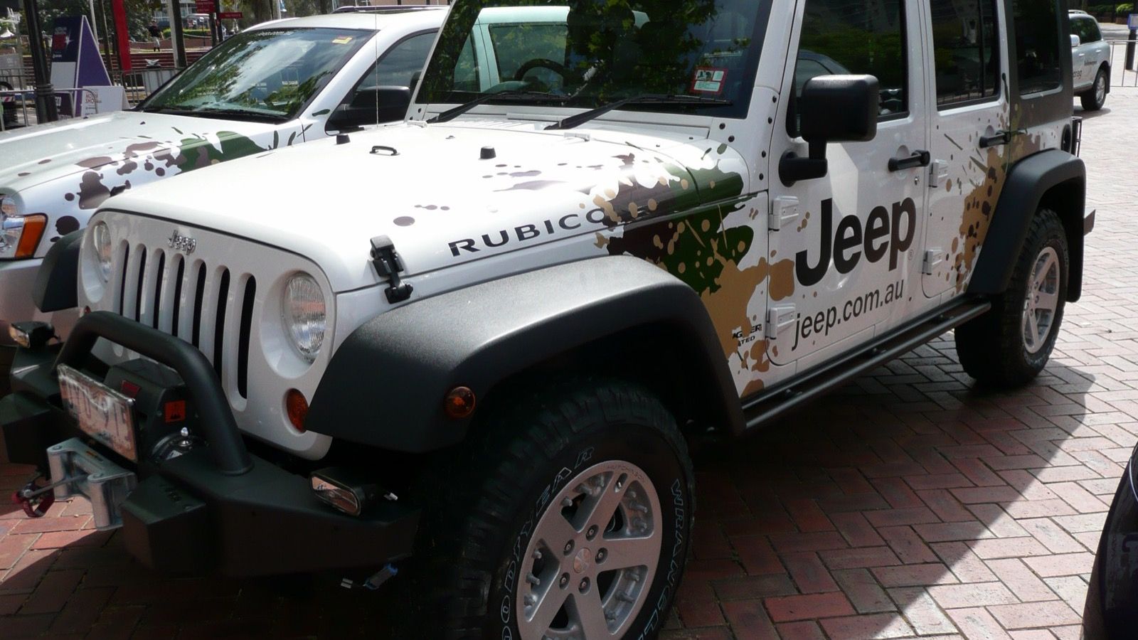 2007 Jeep Wrangler JK Unlimited Rubicon, front three-quarter view (first four-door Wrangler)