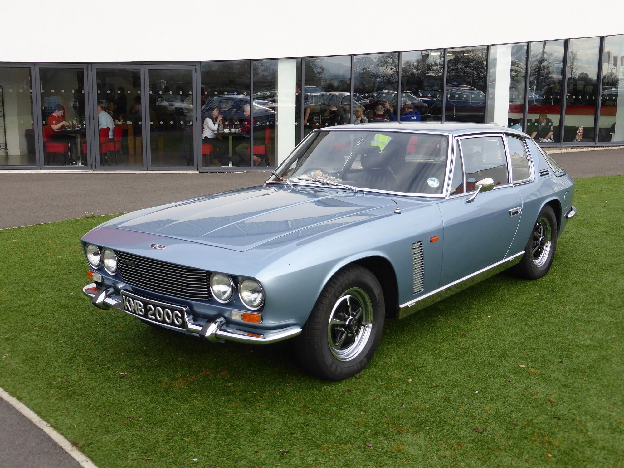 Pale blue 1969 Jensen Interceptor Series II, front three-quarter view