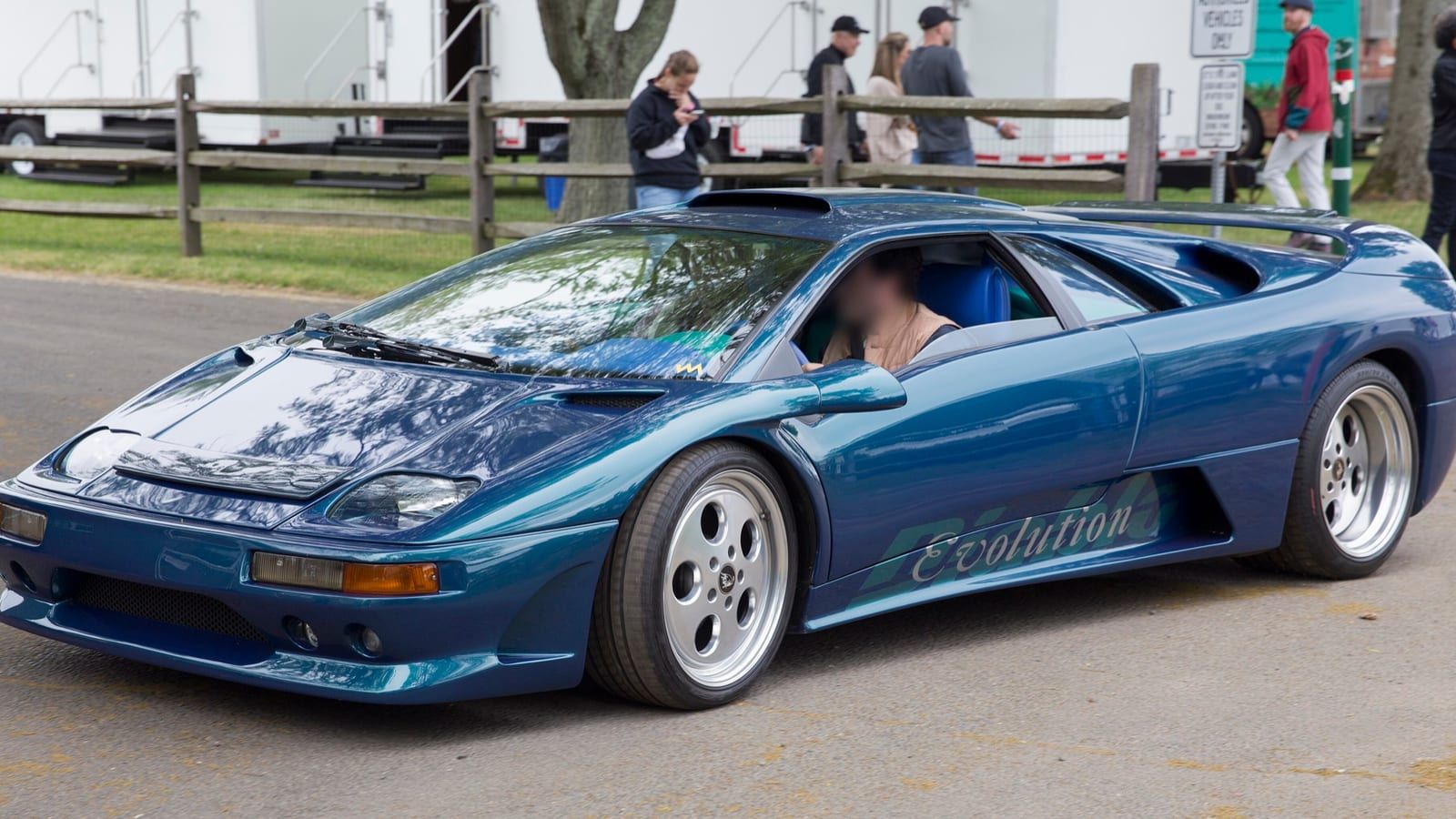 Blue 1994 Lamborghini Diablo, front three-quarter view