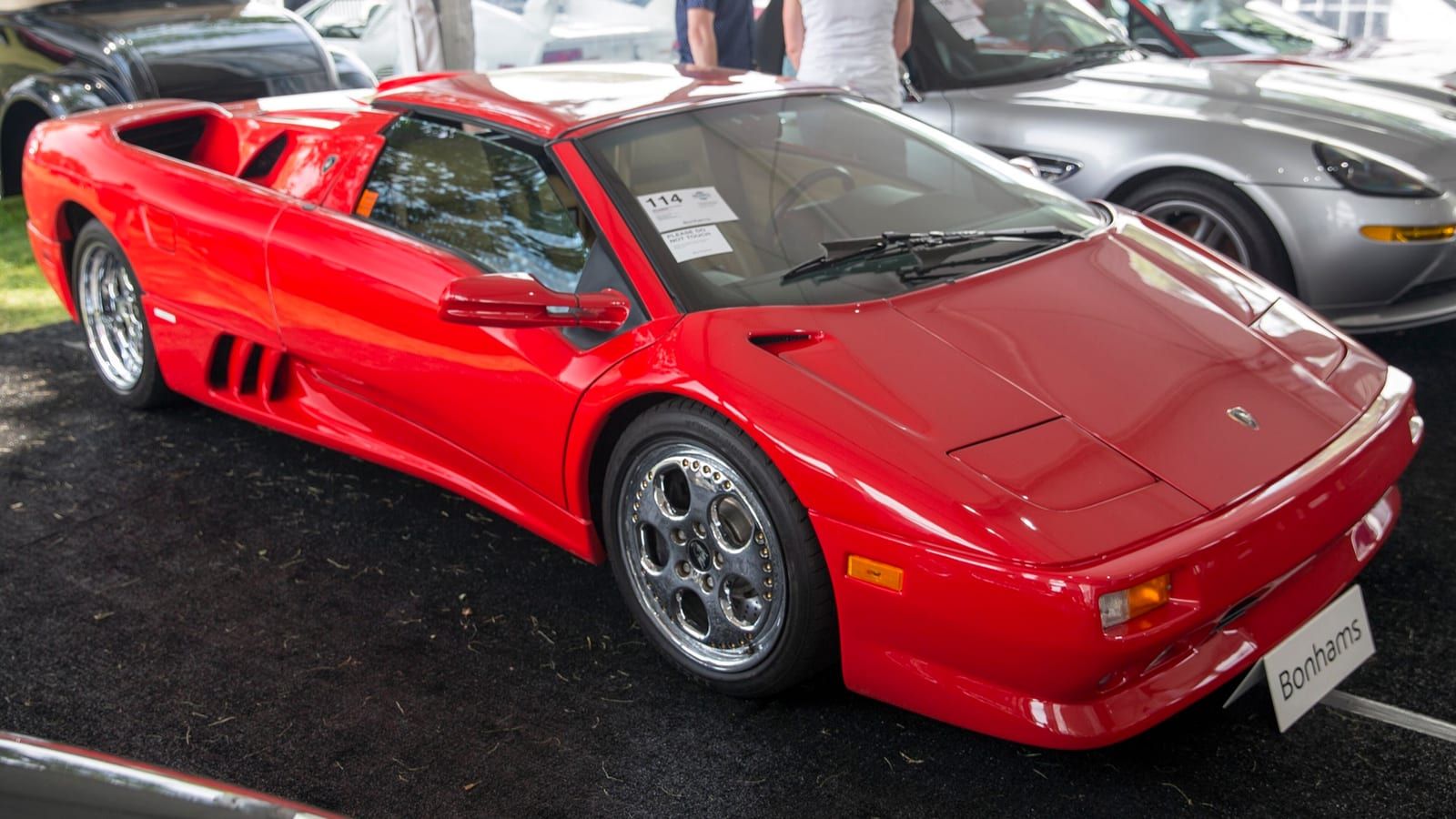 Red 1998 Lamborghini Diablo VT Roadster, front three-quarter view