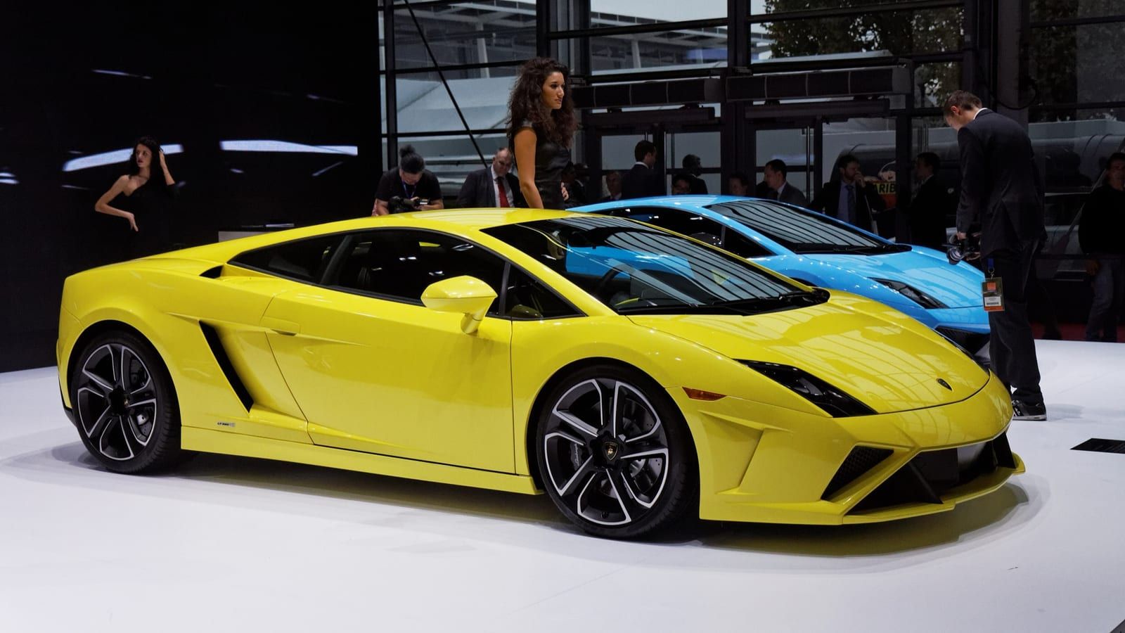 Yellow 2012 Lamborghini Gallardo LP 560-4, front three-quarter view