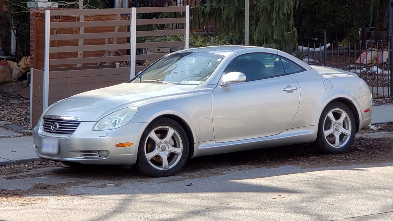 Silver Lexus SC 430 retractable-hardtop convertible, front three-quarter view