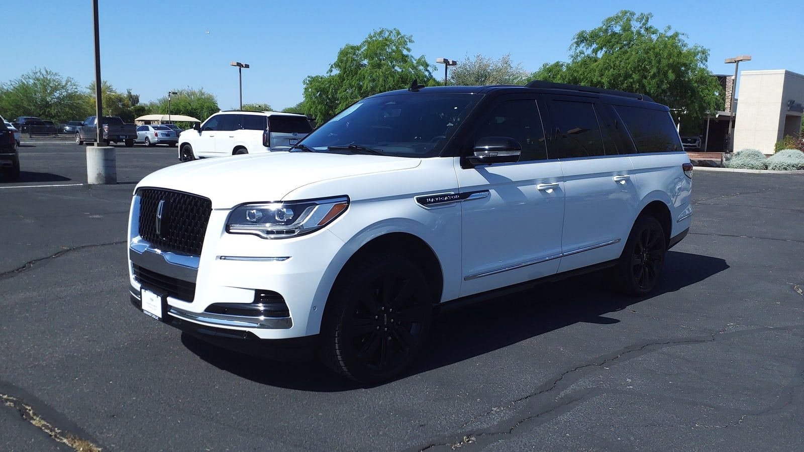 White 2023 Lincoln Navigator L Black Label, front three-quarter view