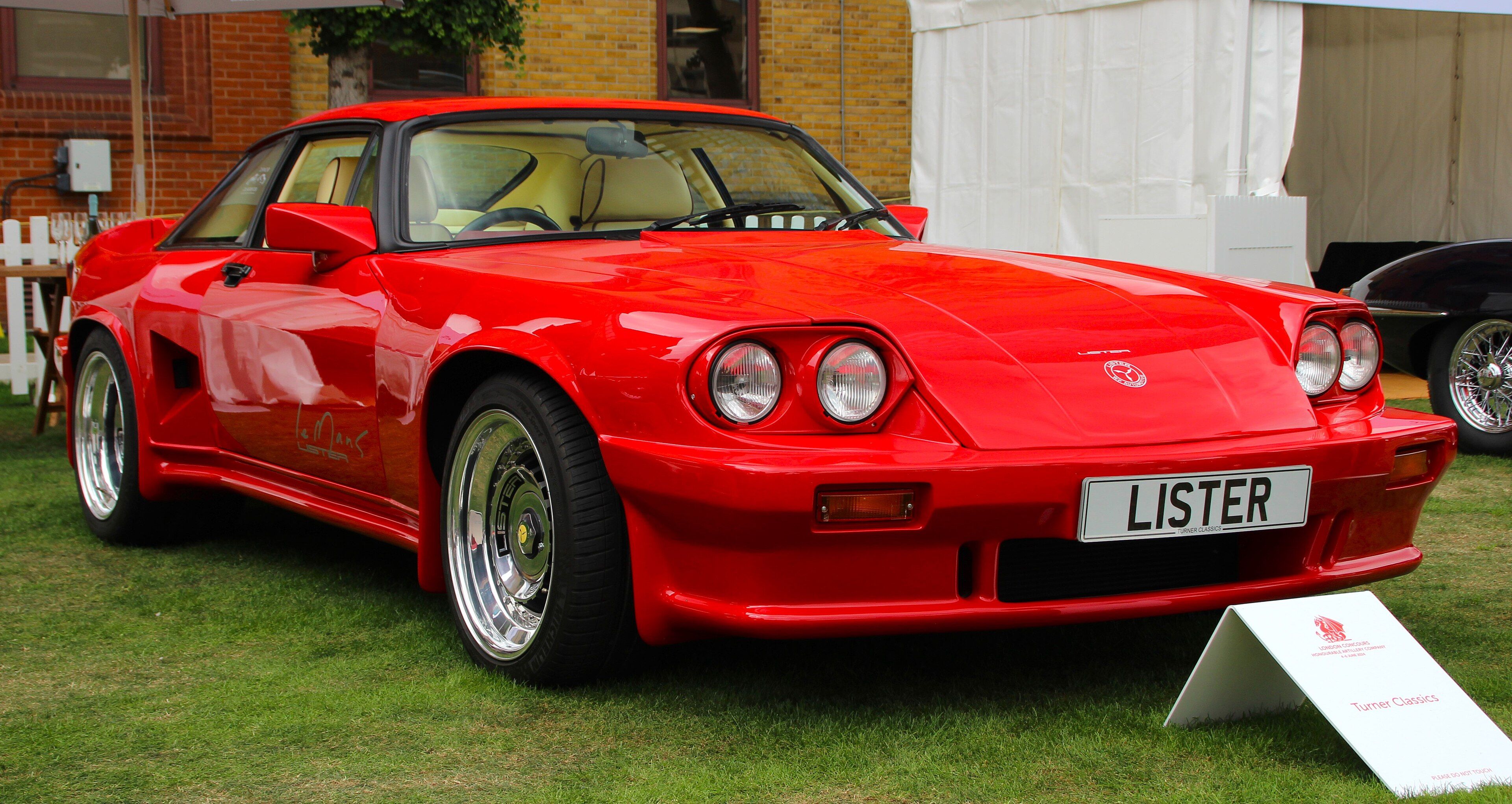 Red Lister Le Mans, a widebody Jaguar XJS-based grand tourer, front three-quarter view