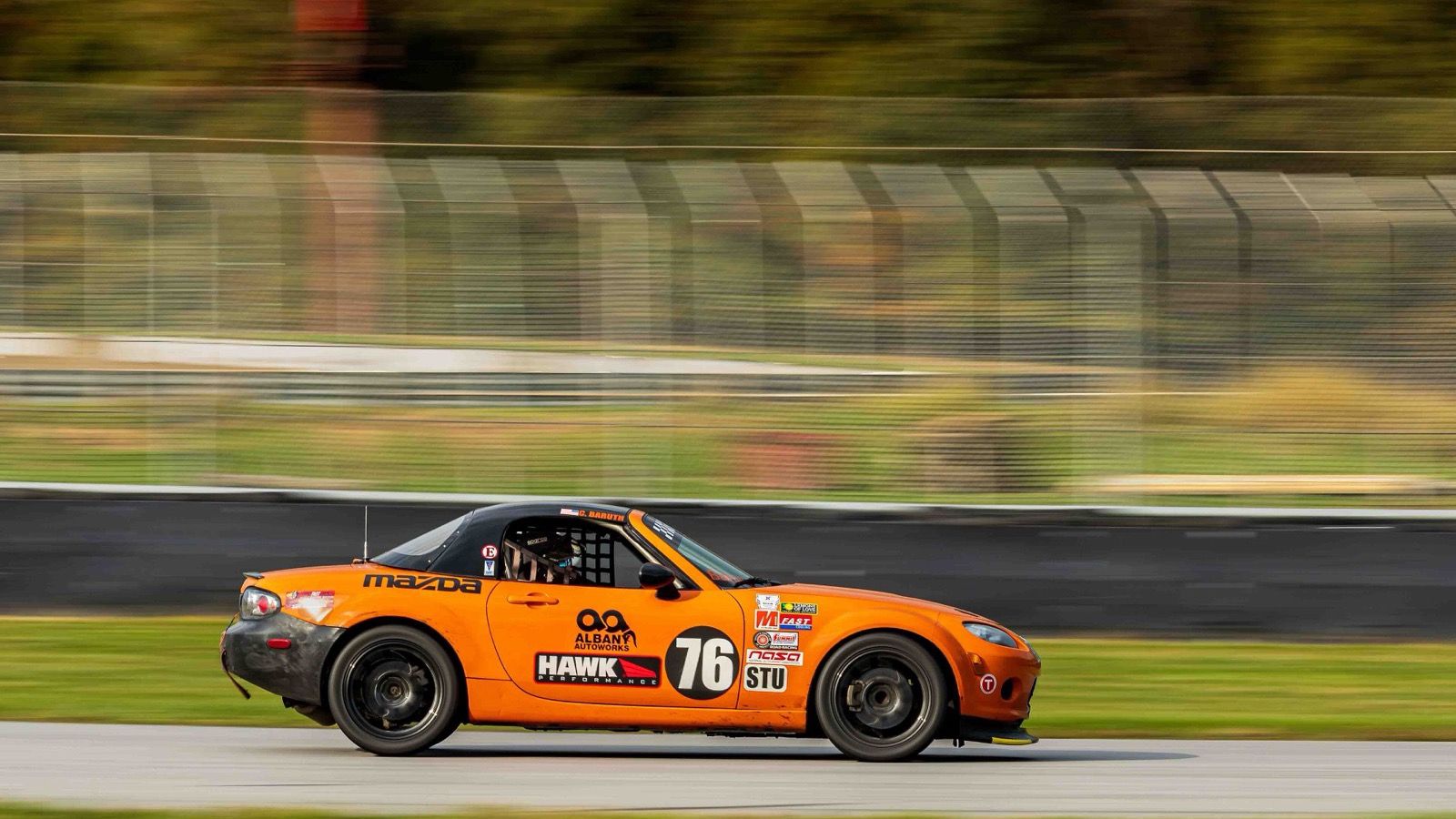 2006 Mazda MX-5 Miata, NC third generation — orange race car, side view