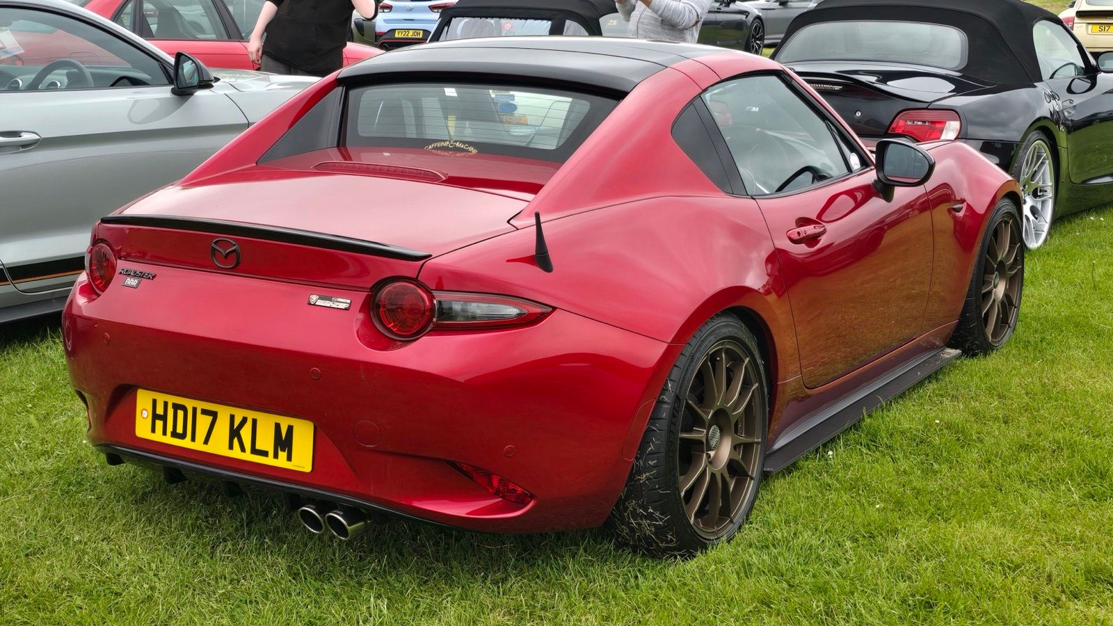 2017 Mazda MX-5 Miata RF Launch Edition, ND fourth generation — red retractable fastback, rear three-quarter view
