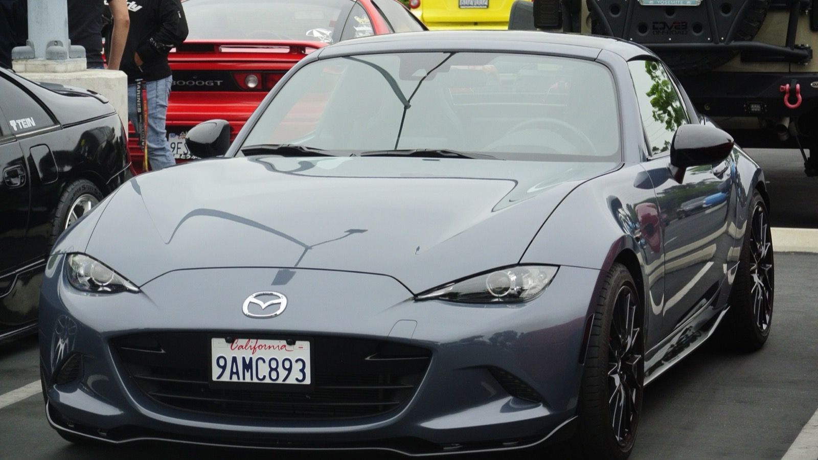 2021 Mazda MX-5 Miata RF, ND fourth generation — grey Retractable Fastback, front three-quarter view