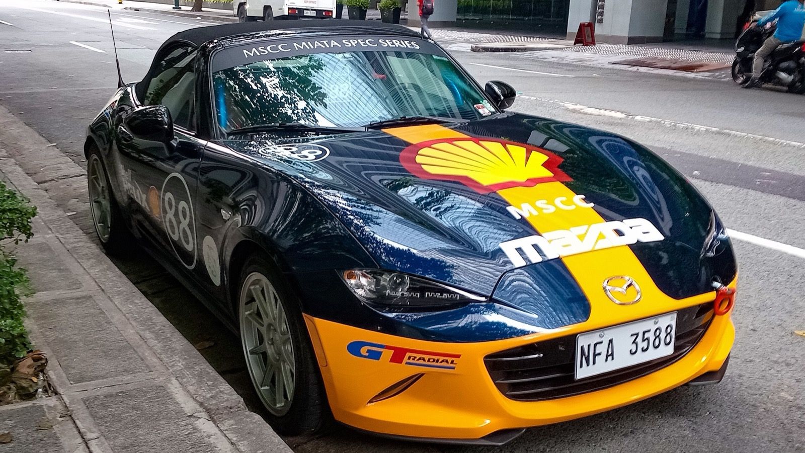 2023 Mazda MX-5 Miata, ND fourth generation — Miata Spec Series liveried roadster, front three-quarter view