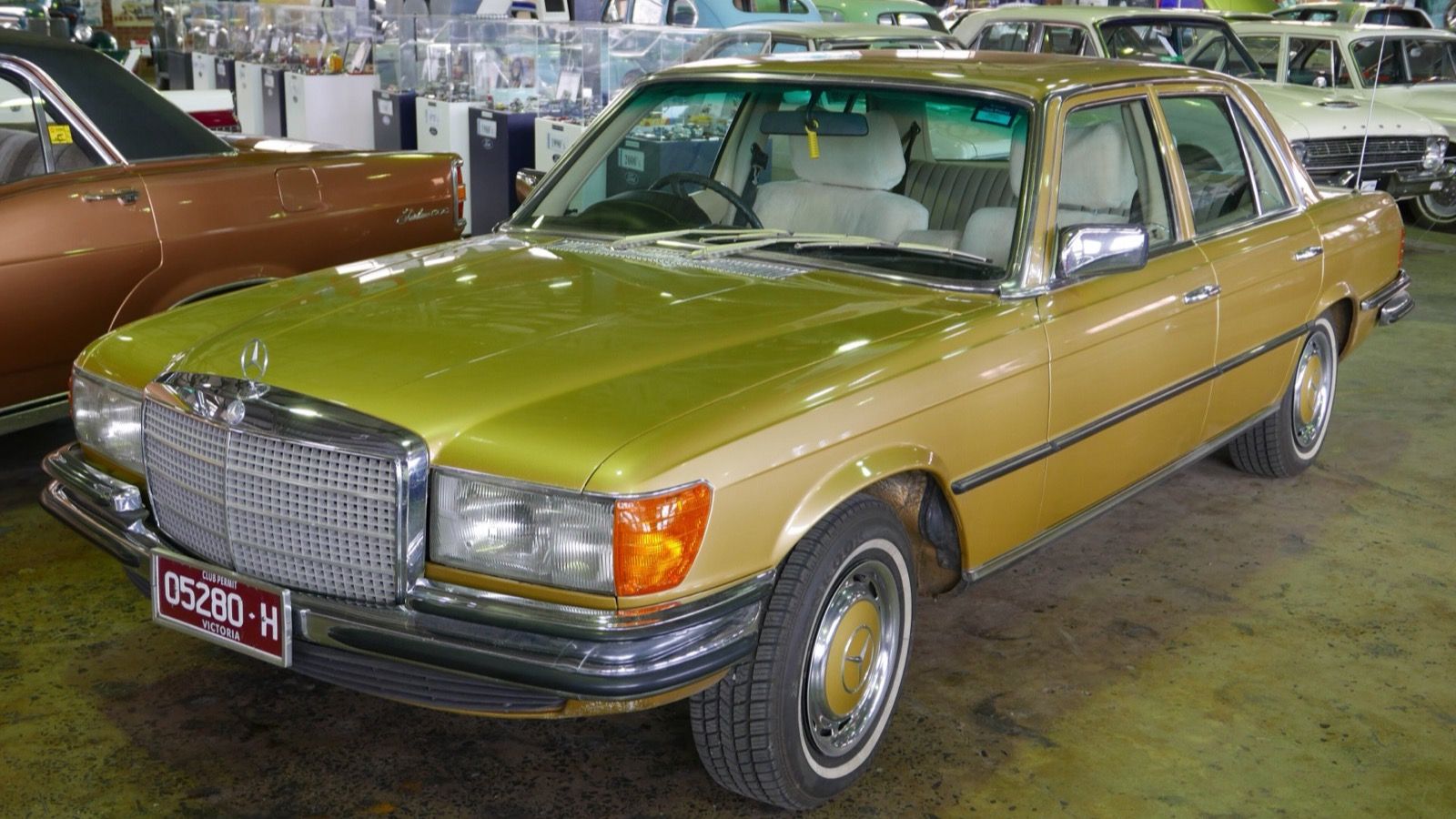1977 Mercedes-Benz S-Class (W116) — sedan, front three-quarter view