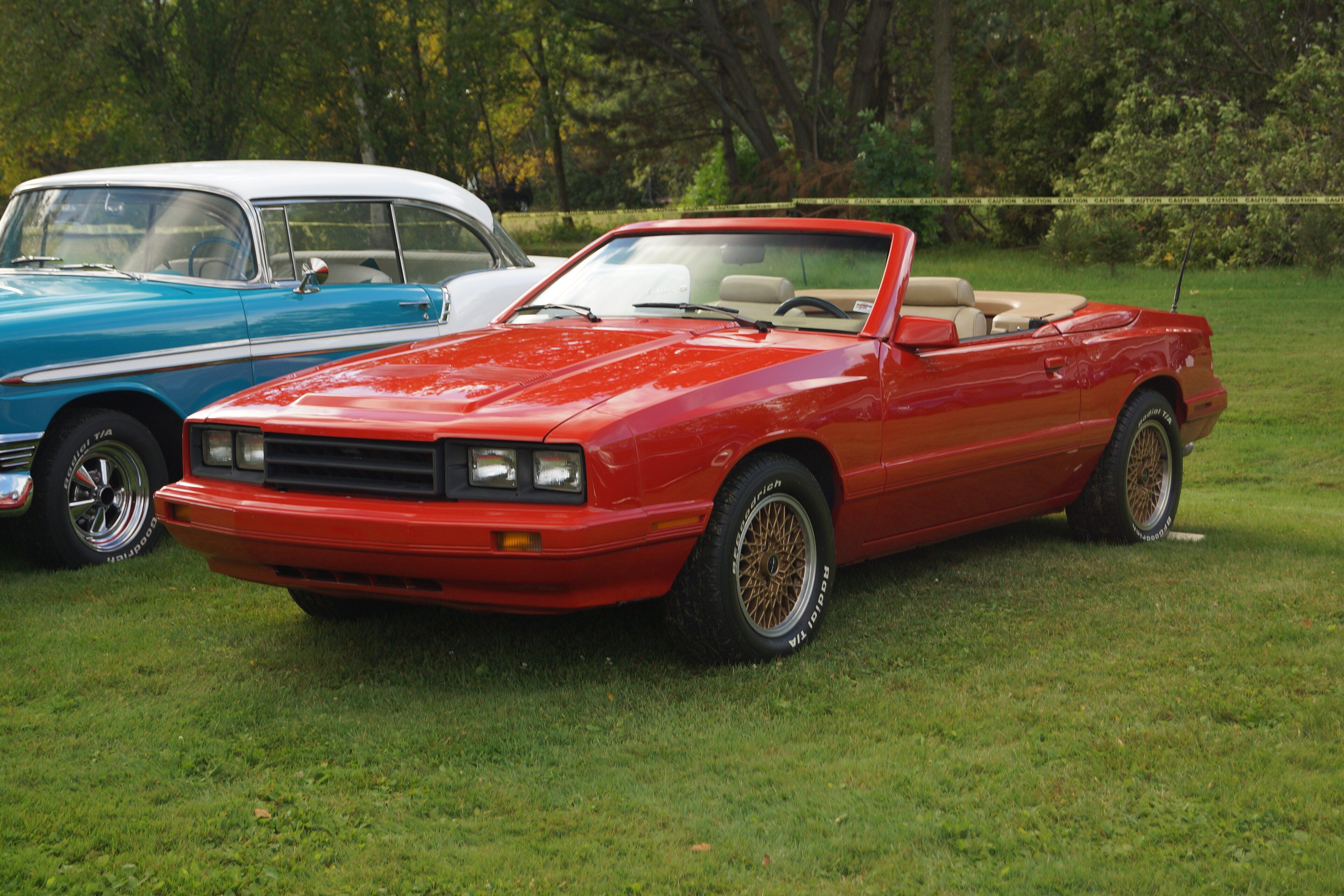 1986 Mercury Capri ASC McLaren 5.0 SC convertible, front three-quarter view