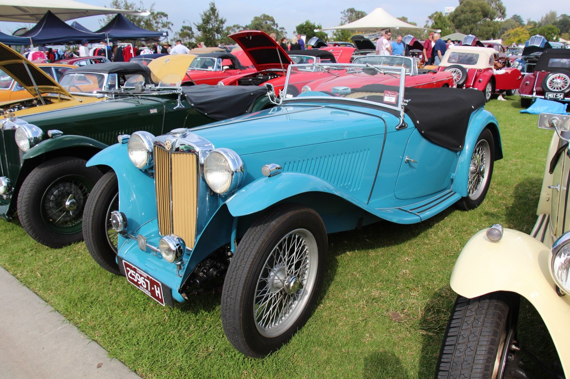 1947 MG TC Midget roadster, front three-quarter view