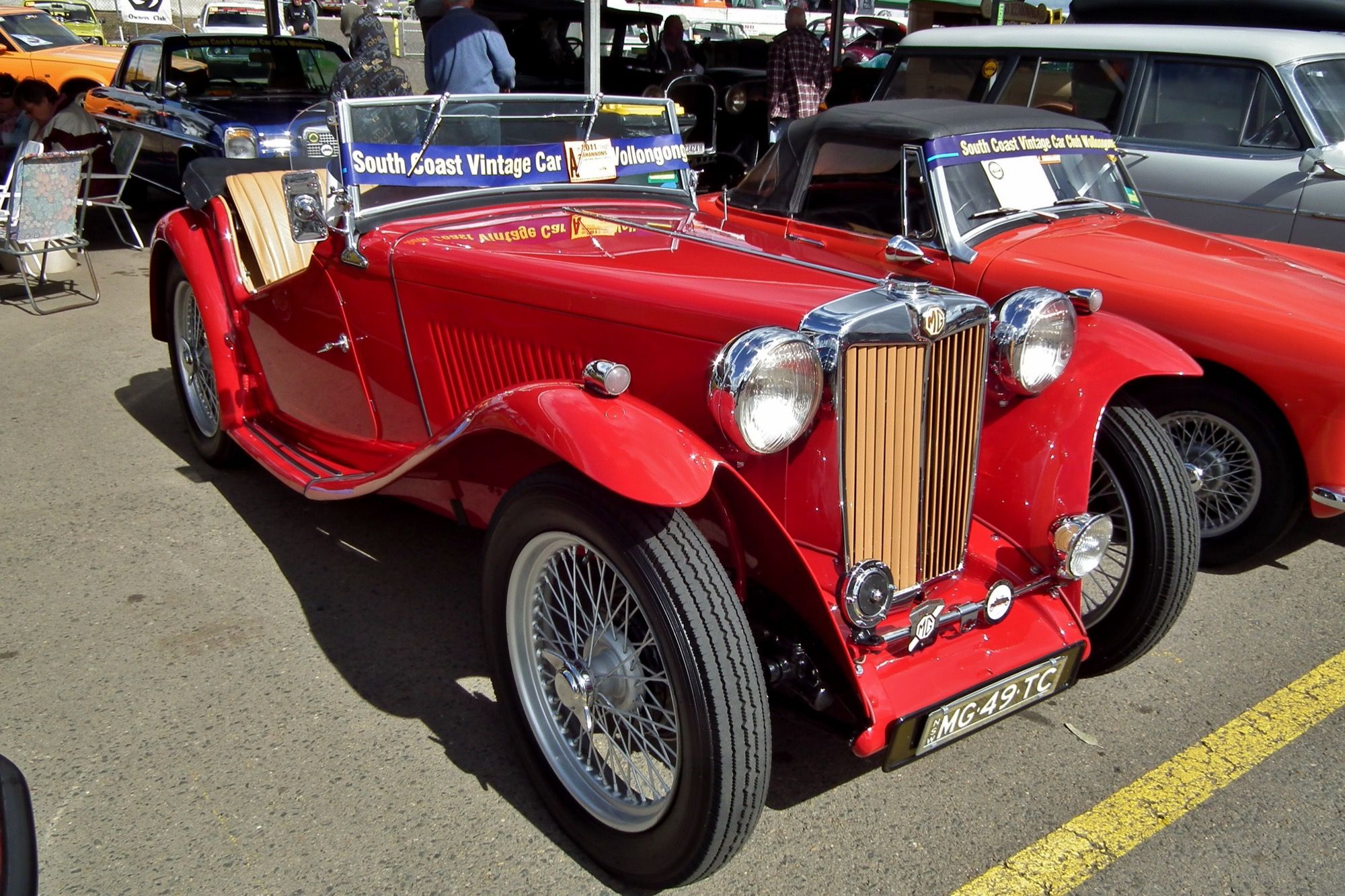1949 MG TC roadster, front three-quarter view