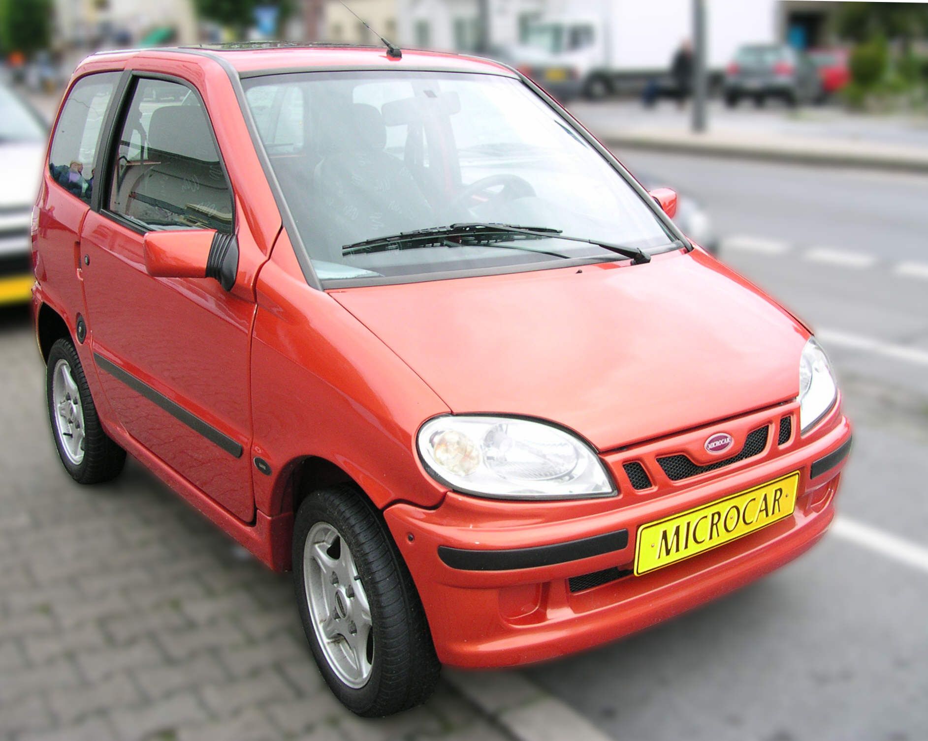 Microcar Virgo 2 quadricycle hatchback, front three-quarter view