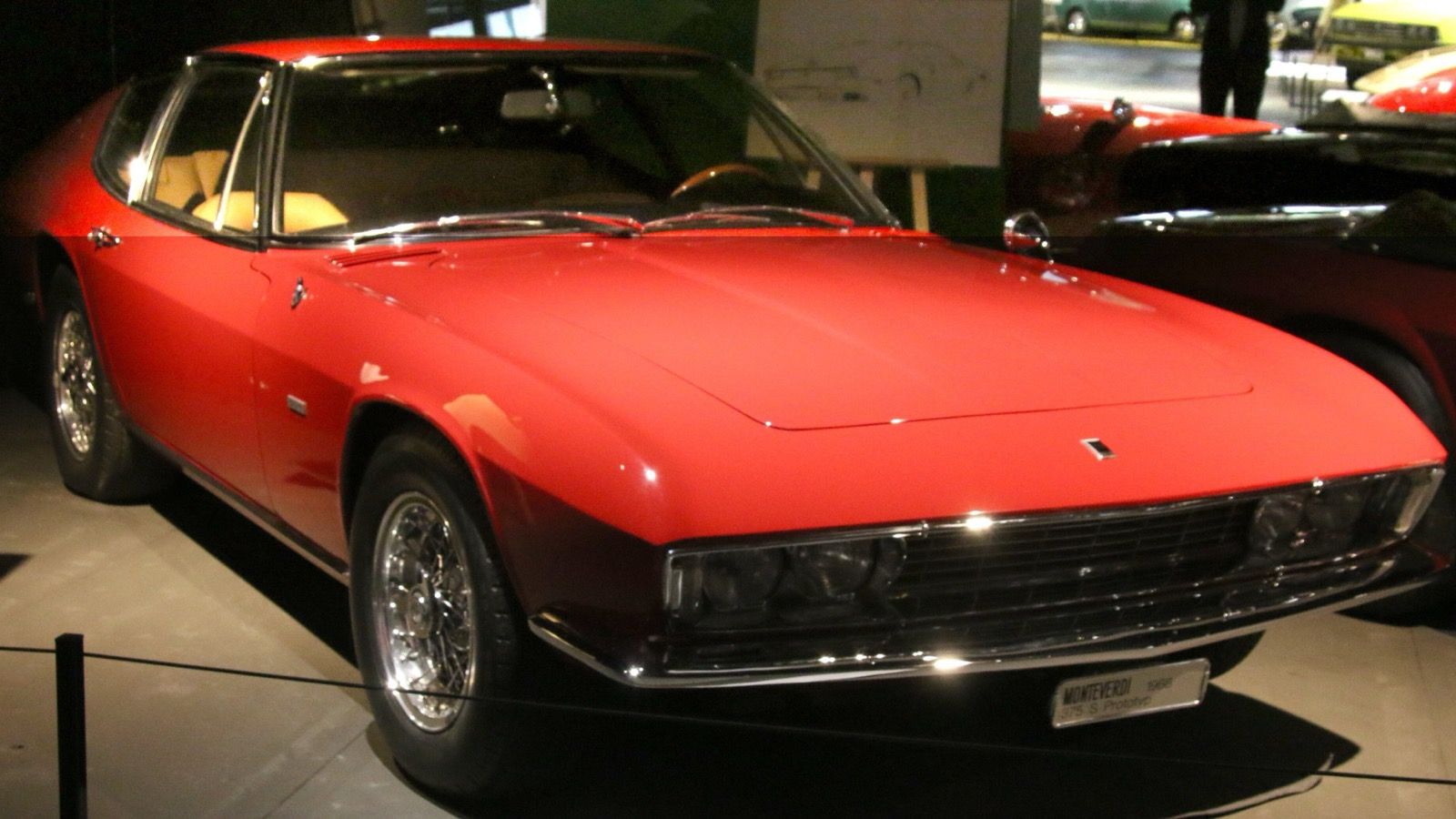 Red Monteverdi High Speed 375 S prototype with Pietro Frua coachwork, front three-quarter view
