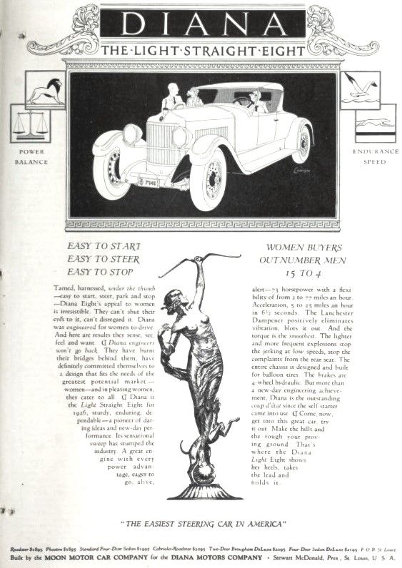 1925 Diana automobile, period advertisement illustration