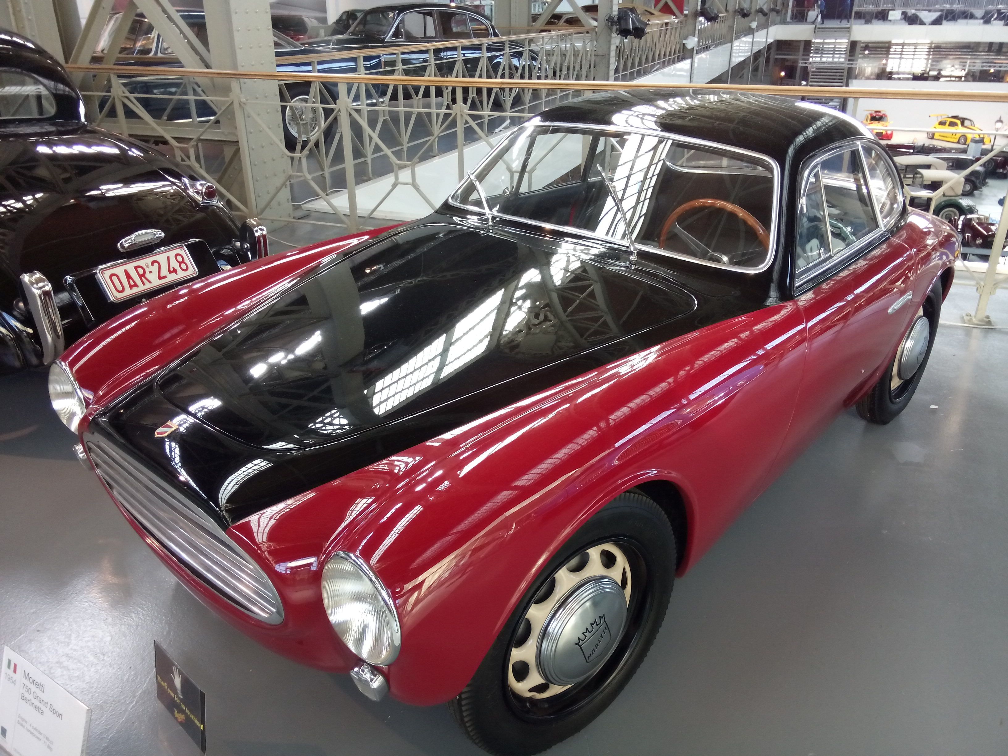 1954 Moretti 750 Gran Sport Berlinetta on display at Autoworld Brussels