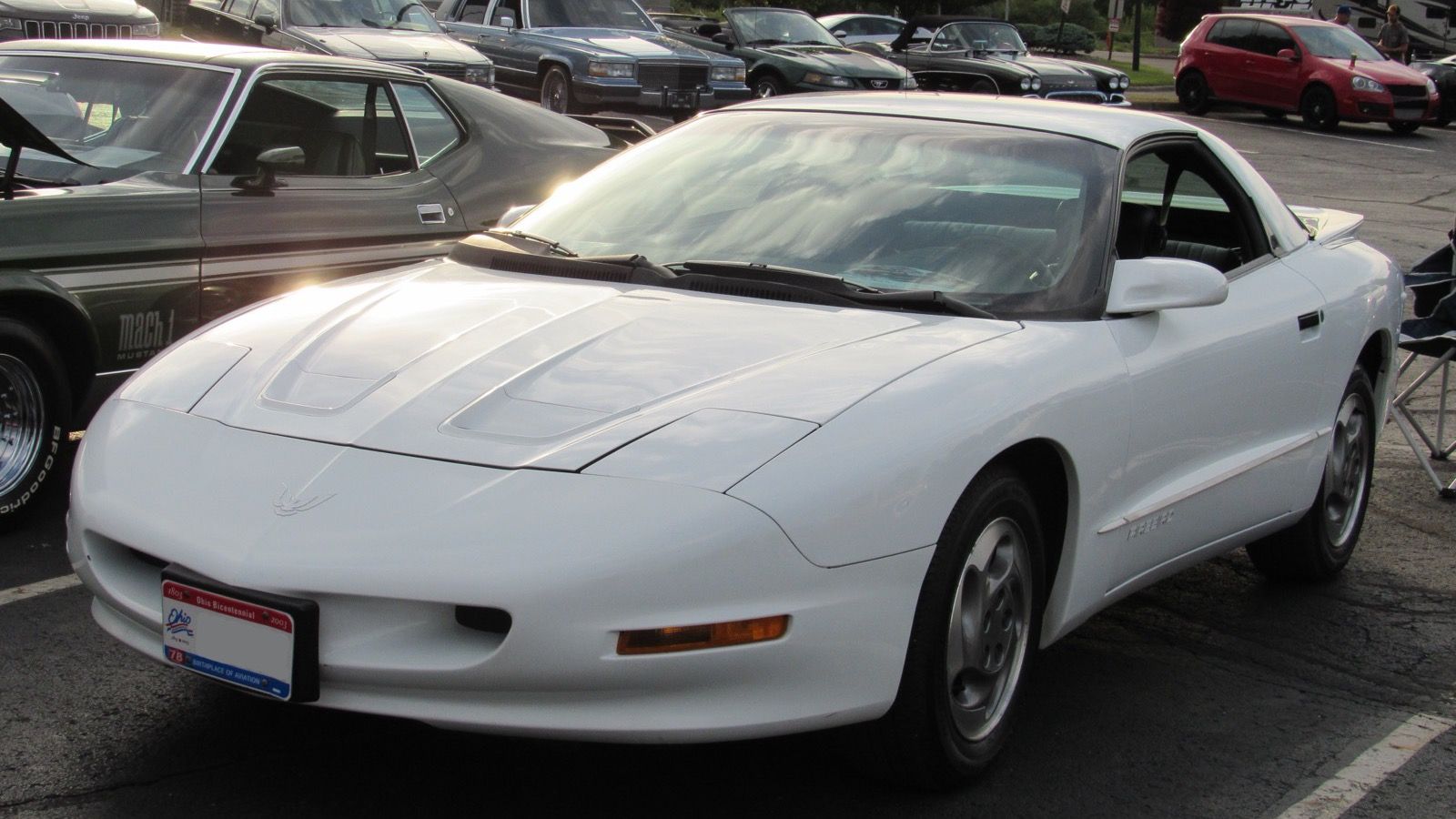 Fourth-generation Pontiac Firebird — white coupe, front three-quarter view