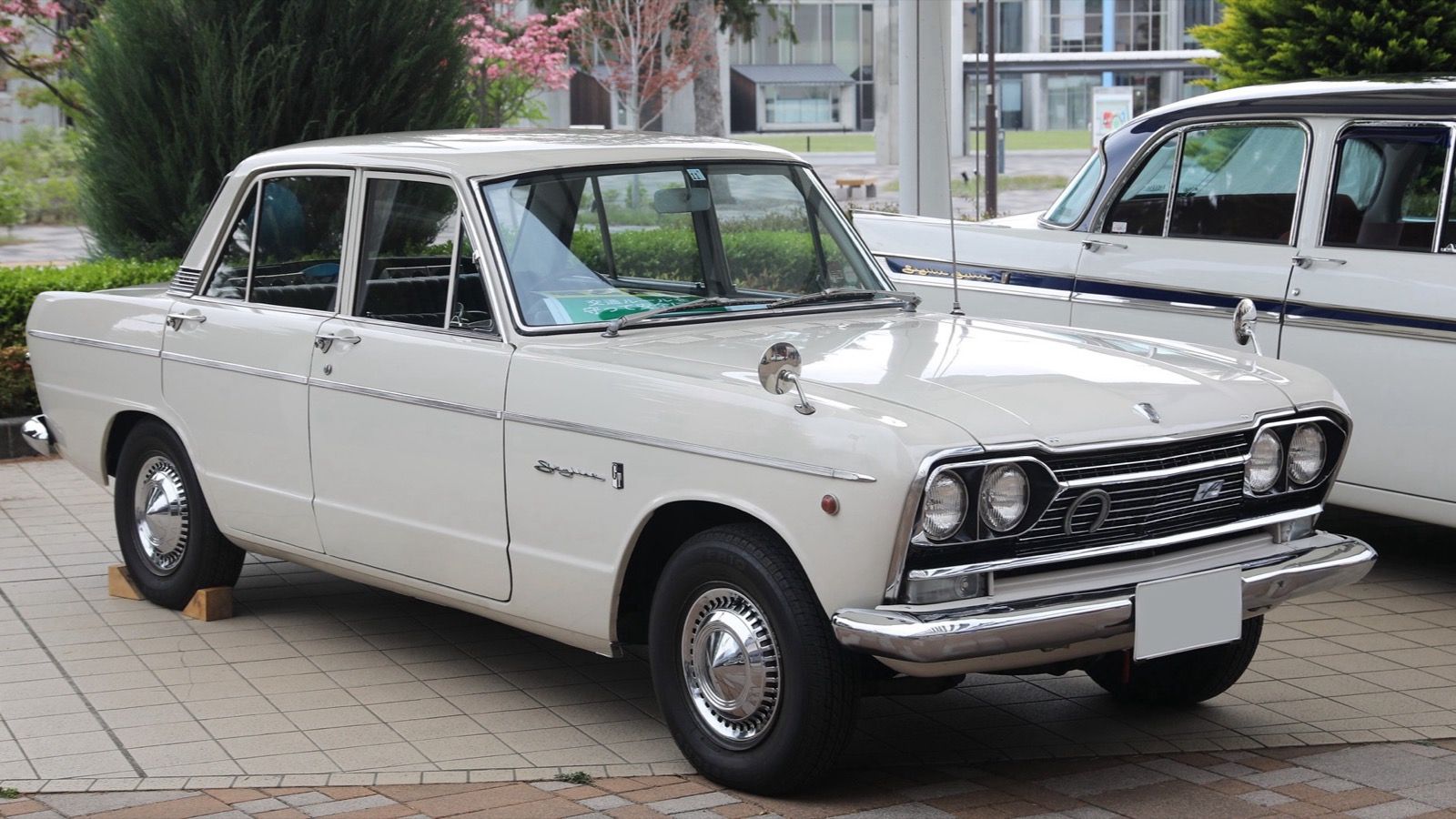 Red Prince Skyline GT sedan, front three-quarter view