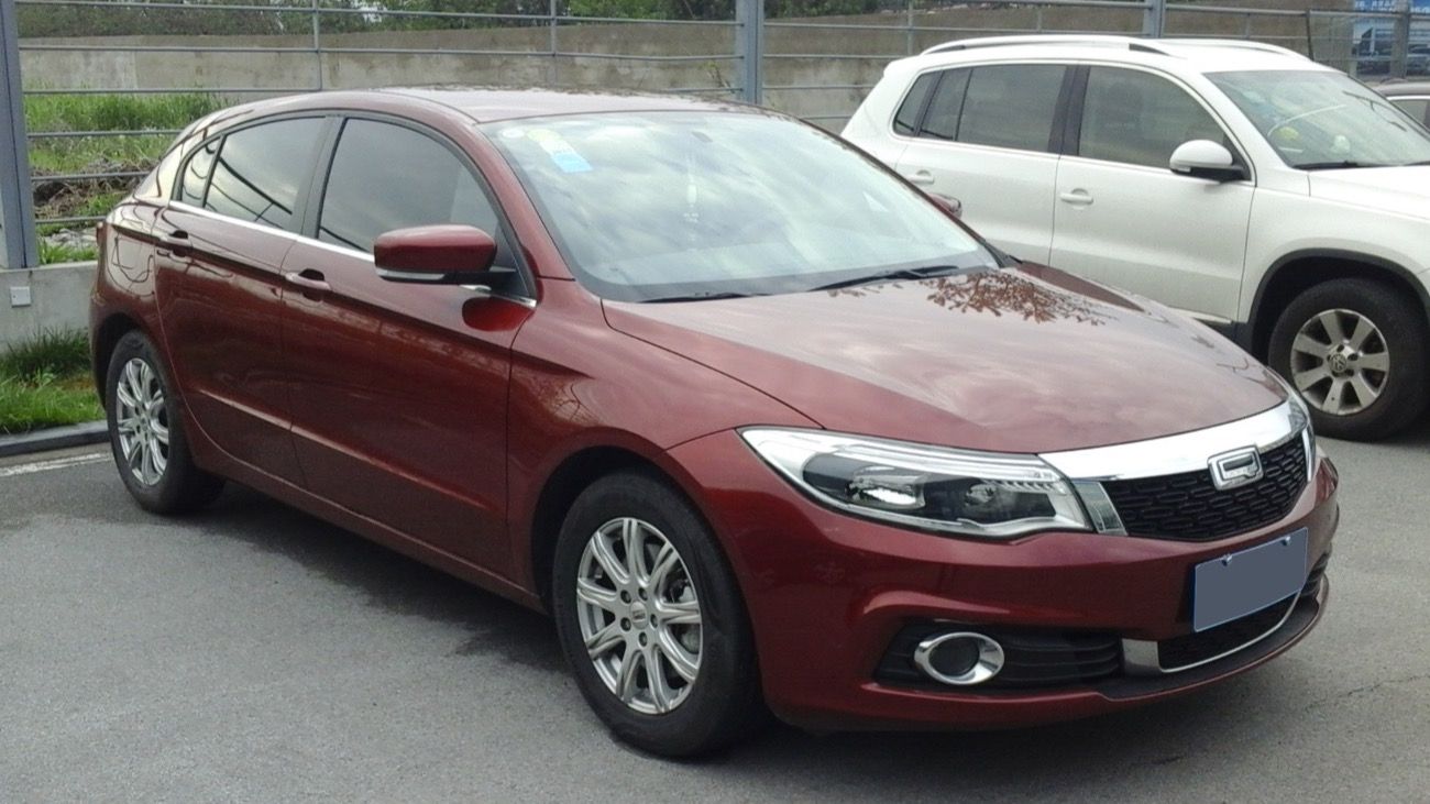 Red Qoros 3 five-door hatchback, front three-quarter view