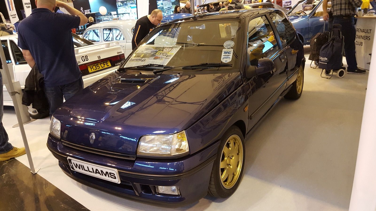 1993 Renault Clio Williams homologation hot hatch in blue, front three-quarter view