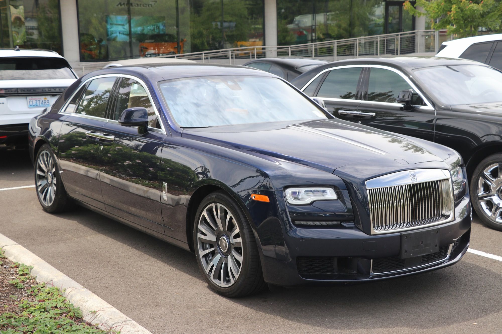 2018 Rolls-Royce Ghost, front three-quarter view