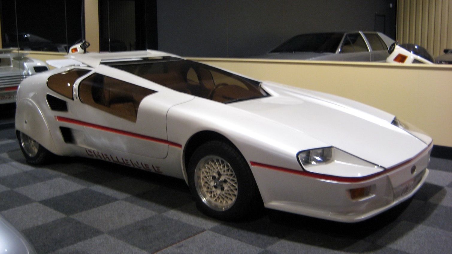 White 1985 Sbarro Challenge concept coupé, front three-quarter view