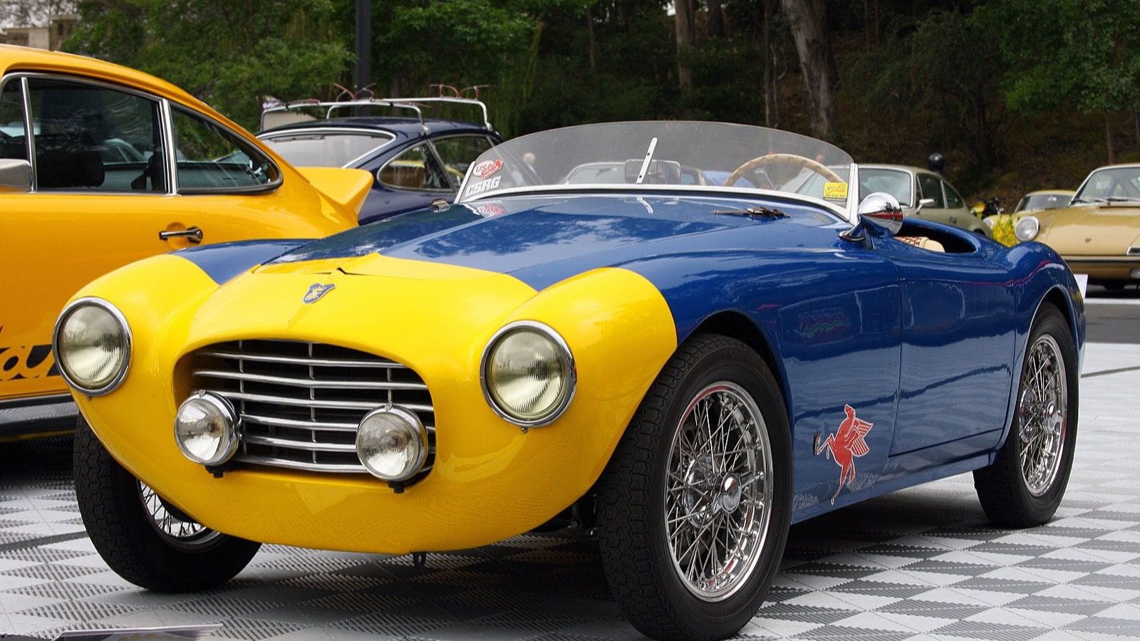 1952 Siata 300BC barchetta spider, front three-quarter view
