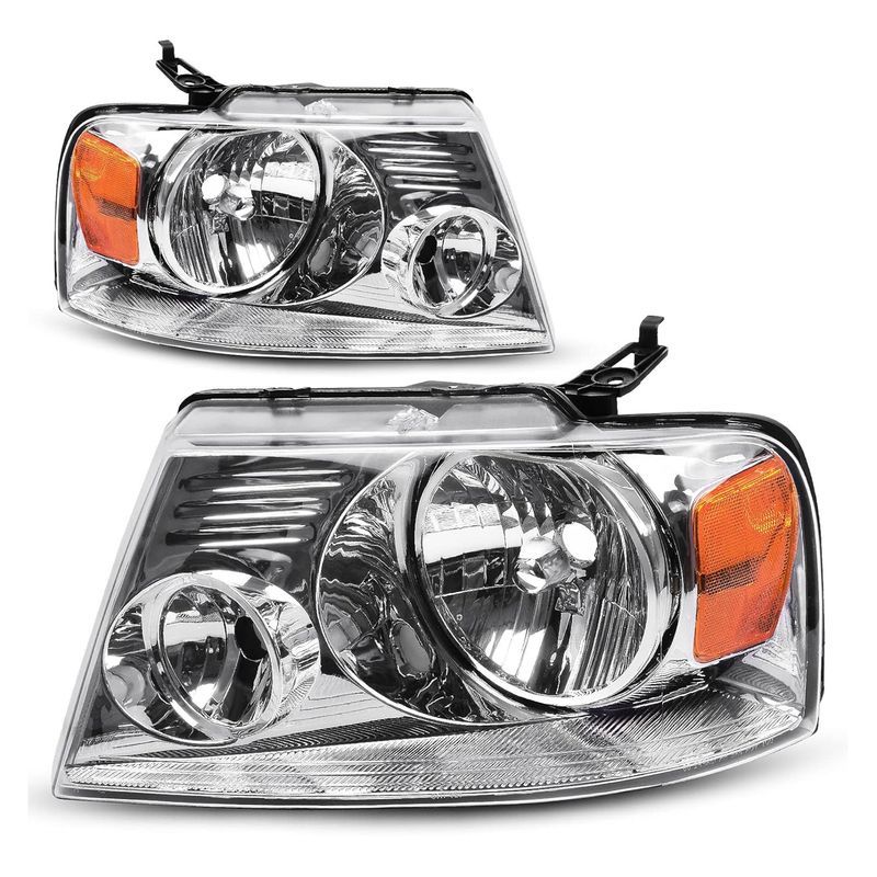 YITAMOTOR 2004-2008 Ford F-150 Chrome Housing Headlights for Ford F-150