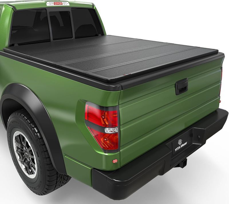 YITAMOTOR Quad Fold Hard Truck Tonneau Cover for Ford F-150