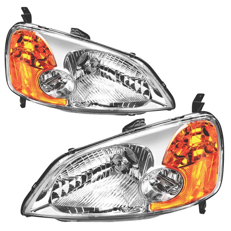 YITAMOTOR Headlights Assembly Compatible with 2001-2003 Honda Civic Head for Honda Civic