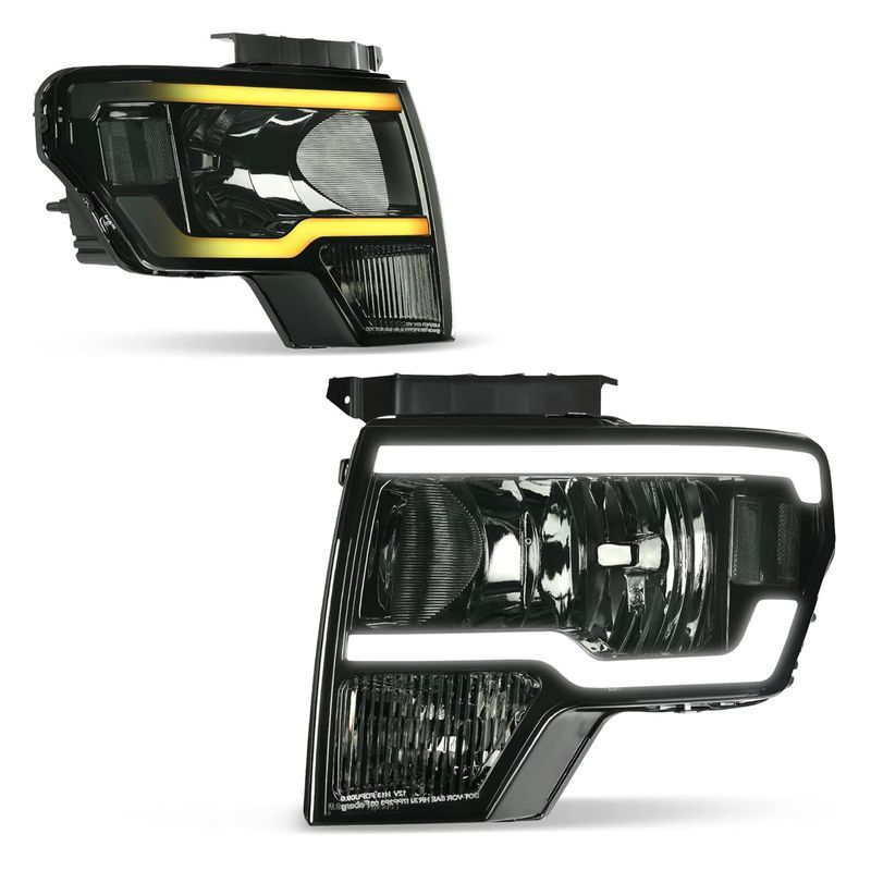YITAMOTOR Switchback LED DRL Tube 2009-2014 Ford F150 Headlights Pair Sm for Ford F-150