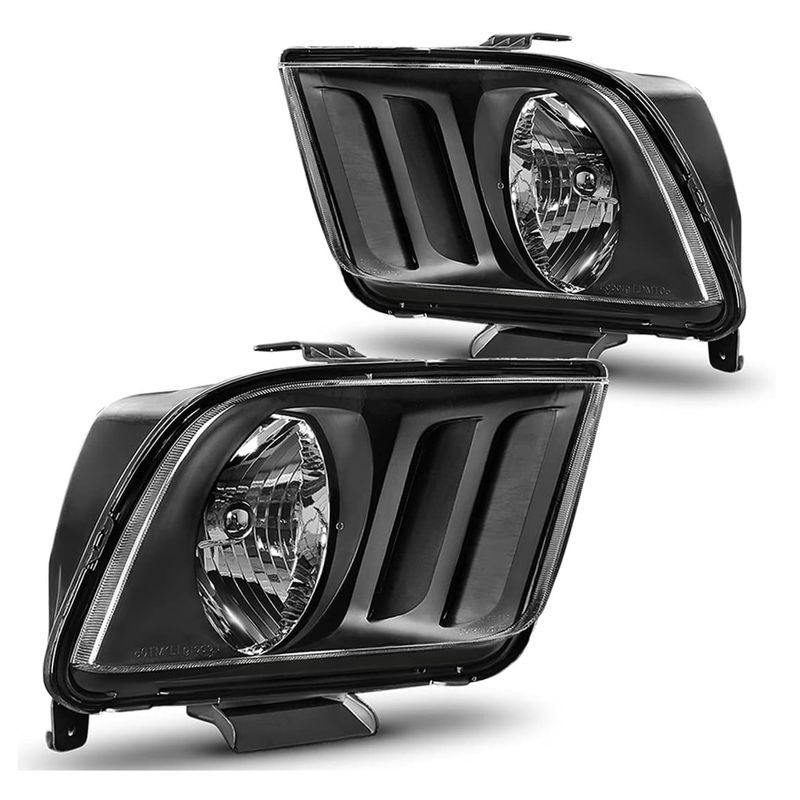 YITAMOTOR Headlight Aseembly Compatible with 2005-2009 Ford Mustang Blac for Ford Mustang