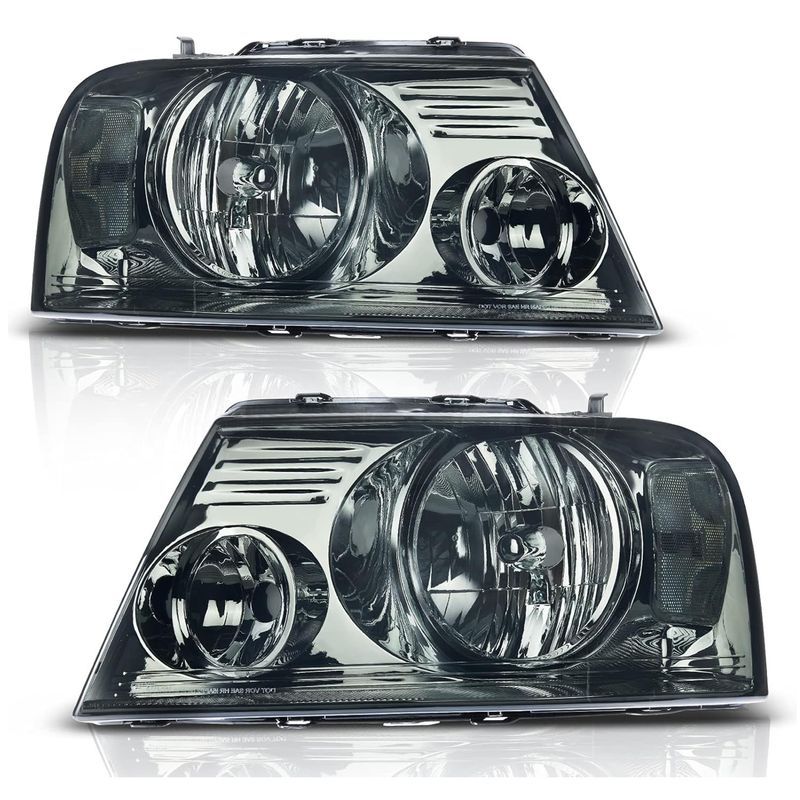 YITAMOTOR 2004-2008 Ford F-150 OE Headlights Assembly Headlamp Chrome Ho for Ford F-150