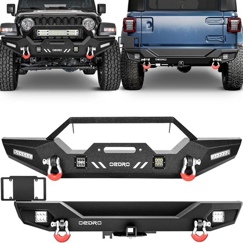 Front and rear bumper set for Jeep Wrangler