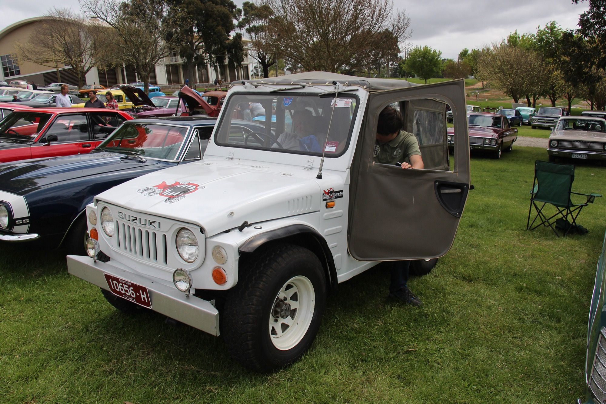 Yellow 1976 Suzuki LJ50 4WD, front three-quarter view