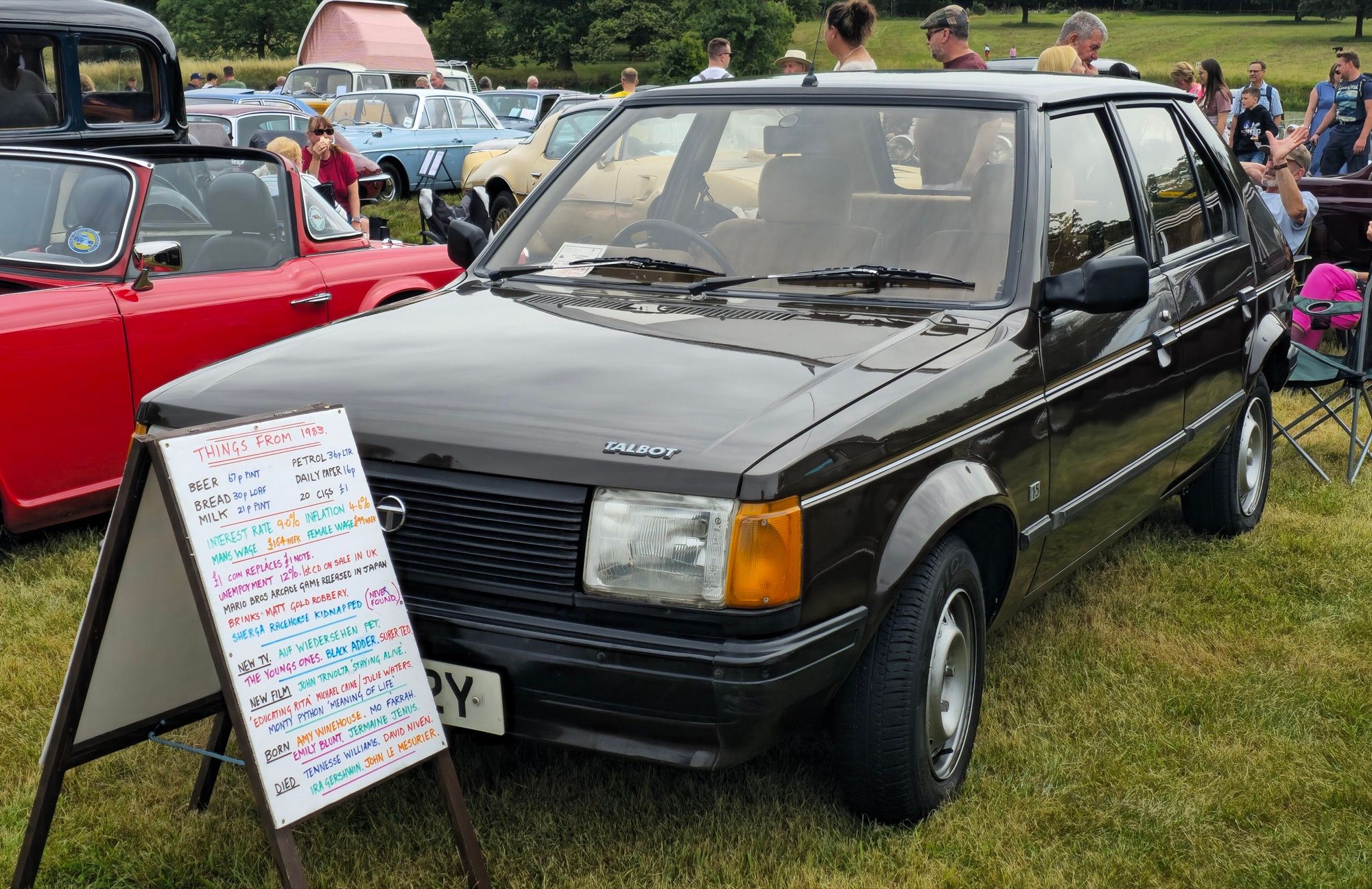 Black 1983 Talbot Horizon, front three-quarter view