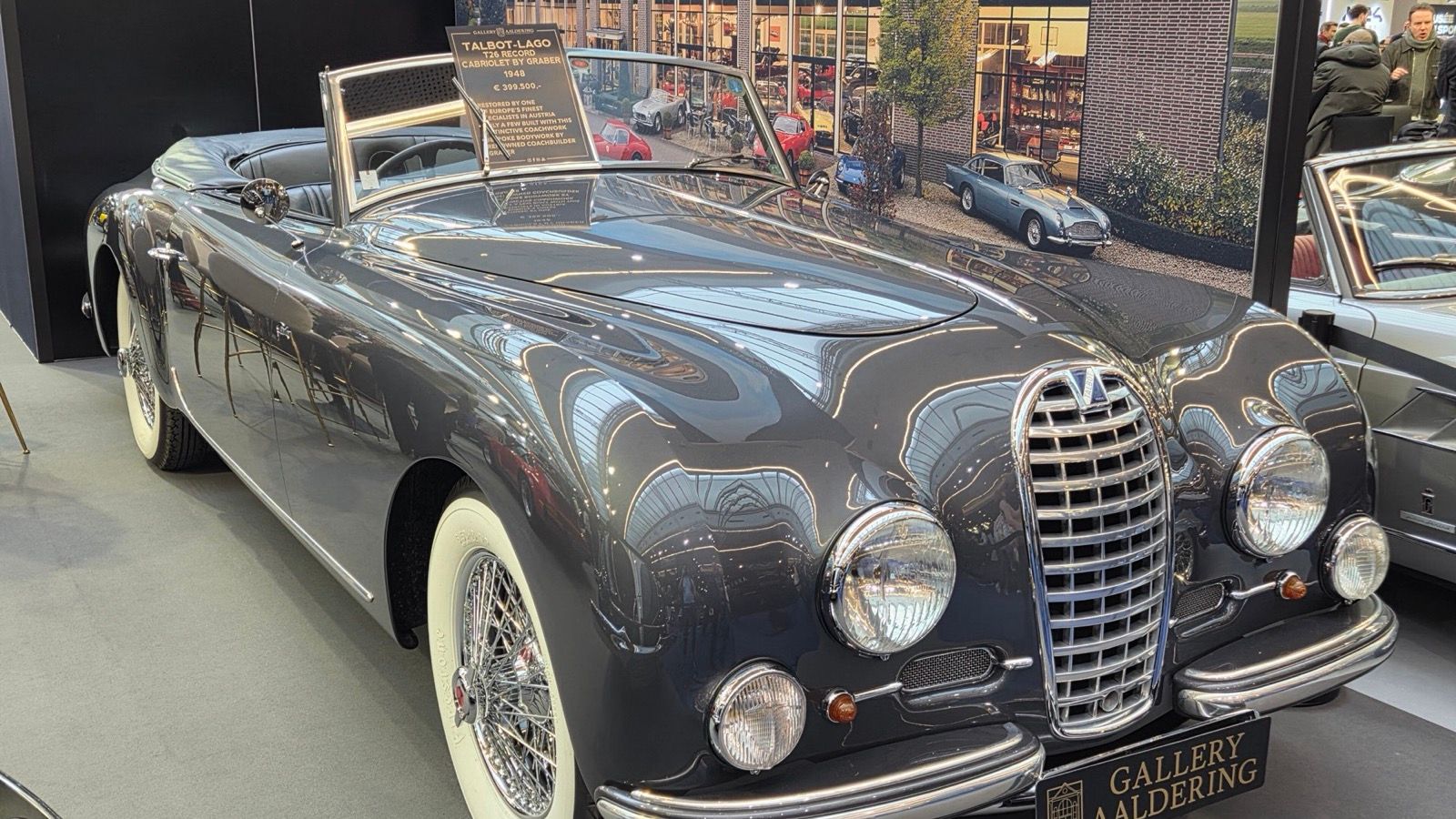 Dark grey 1948 Talbot-Lago T26 Record cabriolet by Graber, front three-quarter view