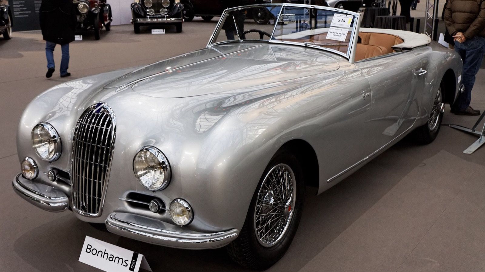 Silver 1950 Talbot-Lago T26 Record Grand Sport cabriolet, front three-quarter view