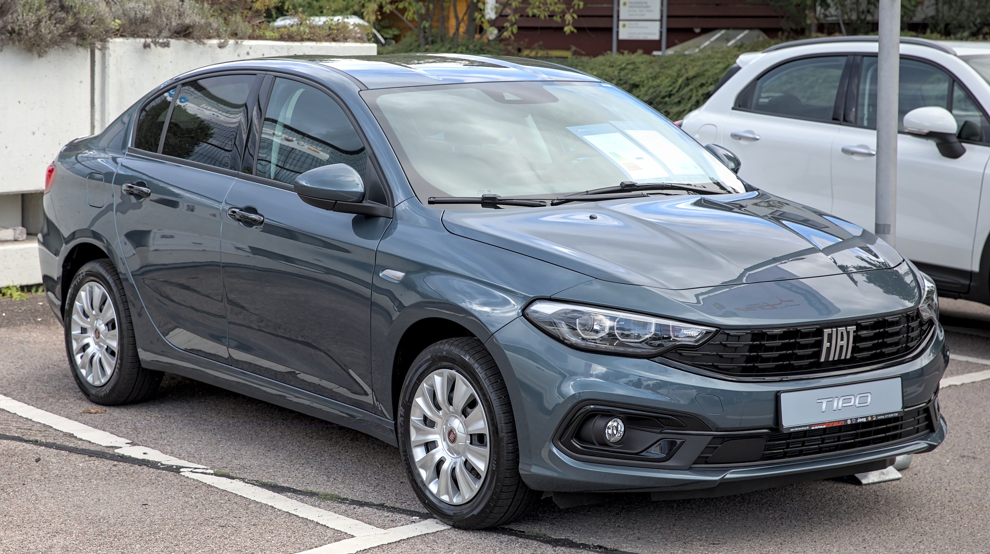 Grey 2022 Fiat Tipo (Egea) facelift four-door sedan, front three-quarter view