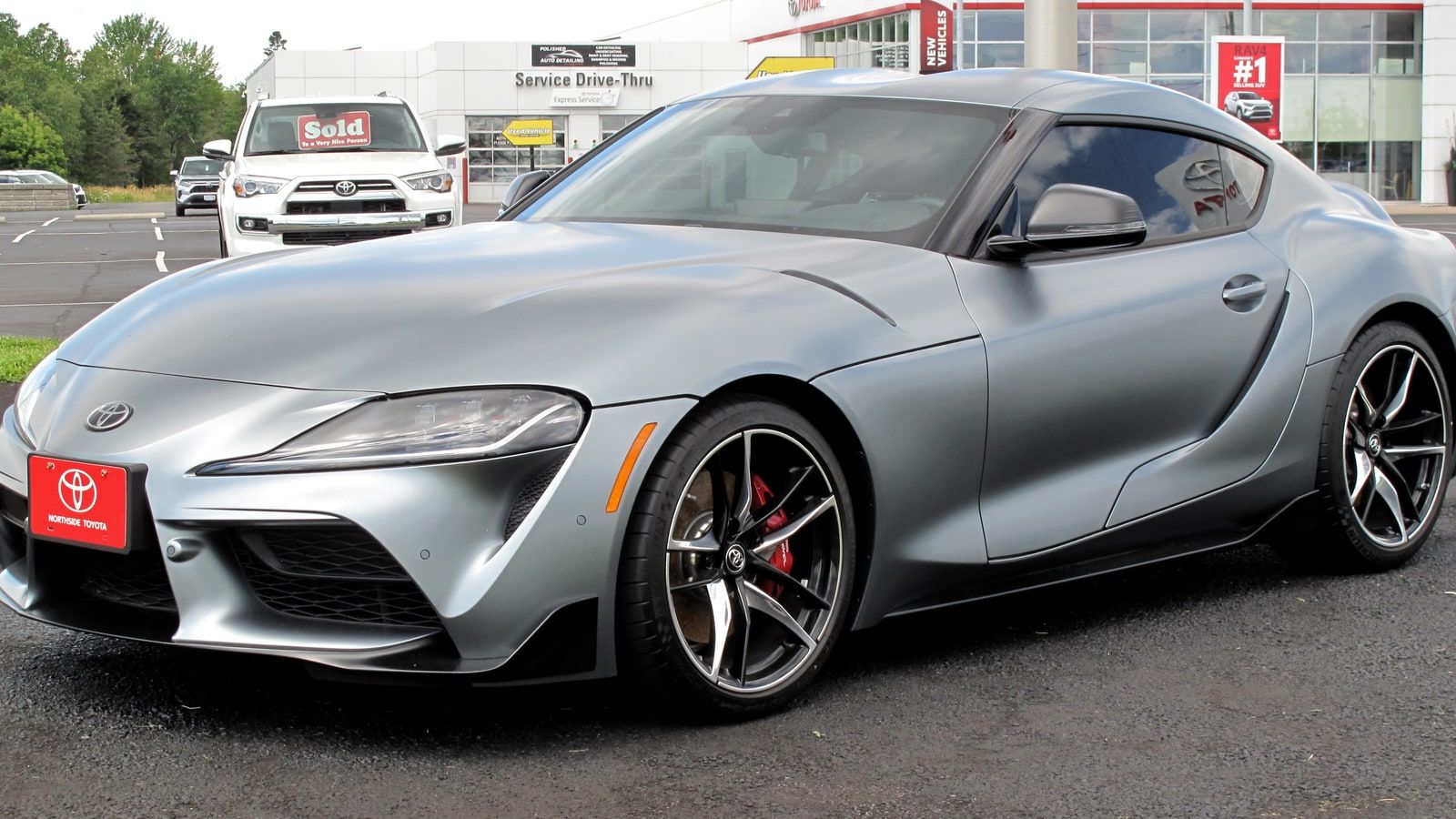 2022 Toyota GR Supra 3.0 Premium in Phantom, fifth generation — coupe, front three-quarter view