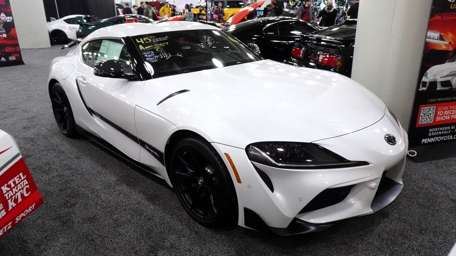 2024 Toyota GR Supra 45th Anniversary Edition, fifth generation — white coupe, front three-quarter view