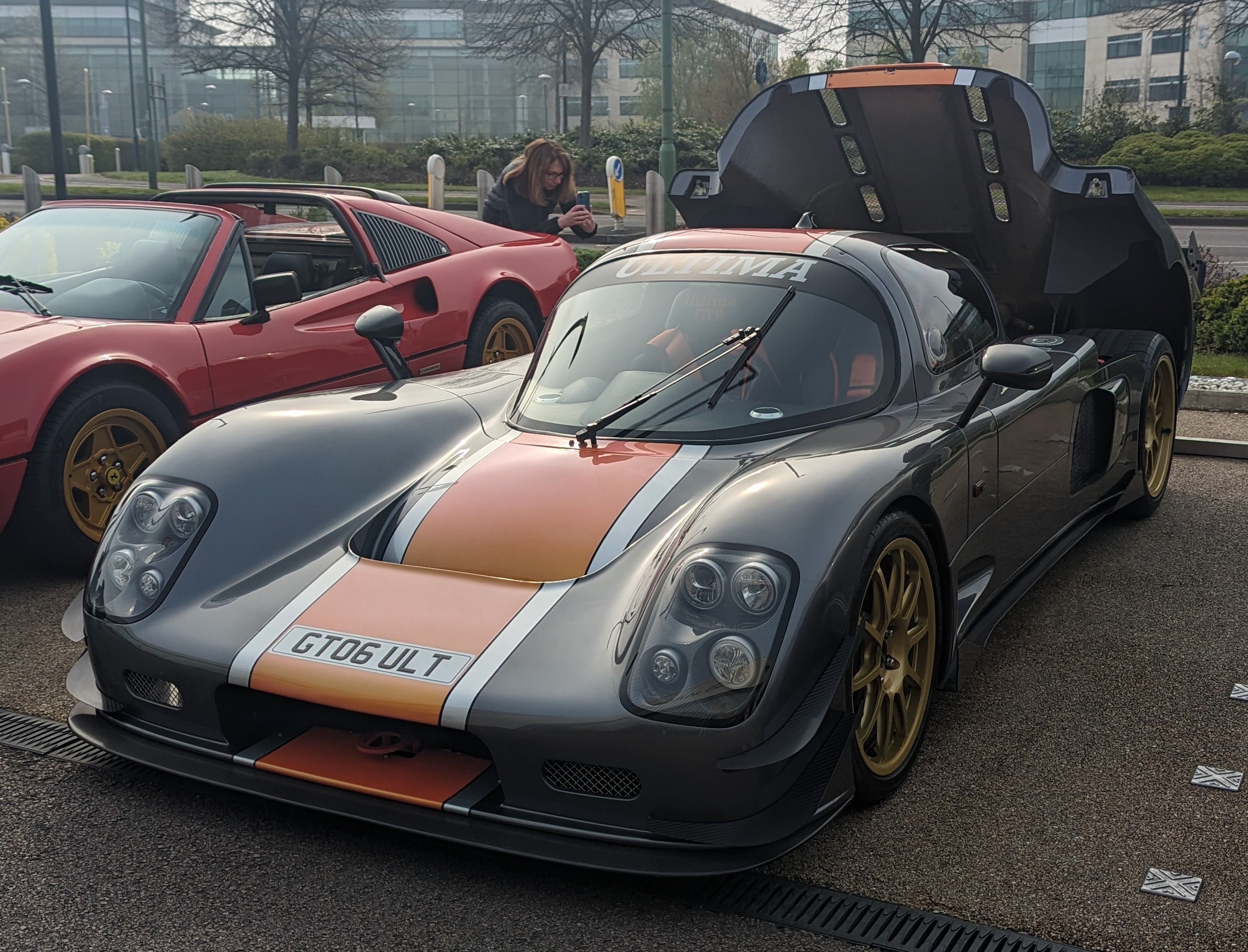 Grey and orange 2006 Ultima GTR, front three-quarter view