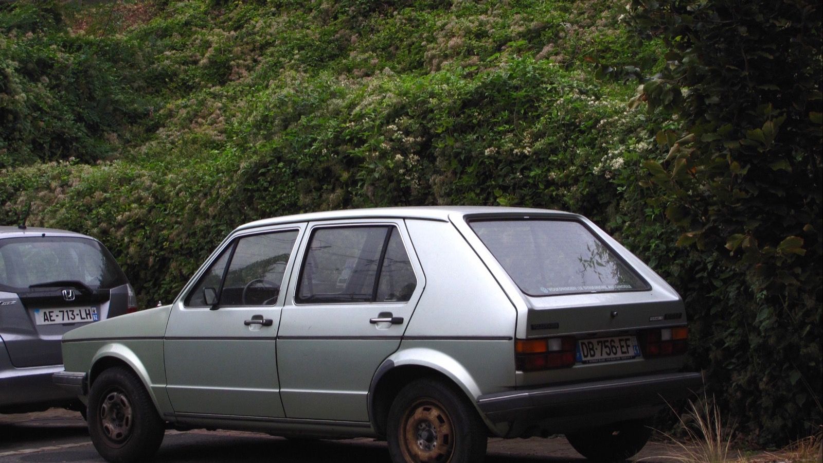1981 Volkswagen Golf Mk1 Formel E, silver five-door — side view